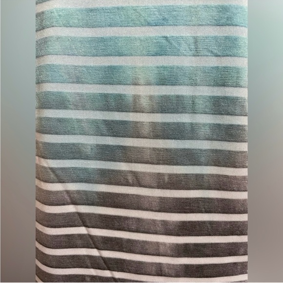 NWT Michelle Mae Turquoise & Gray Stripes Ombré Short Sleeve Tee size XS - Picture 6 of 10
